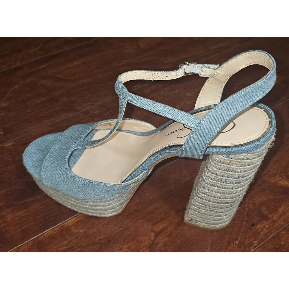 Jessica Simpson Ameeka Womens Denim Peep-Toe Platform Heels, size 10M - Picture 3 of 6